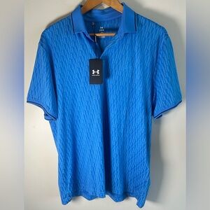 Under Armour Polo Shirt Mens L Loose Playoff Jacquard Sport UA AOP NWT $90 MSRP